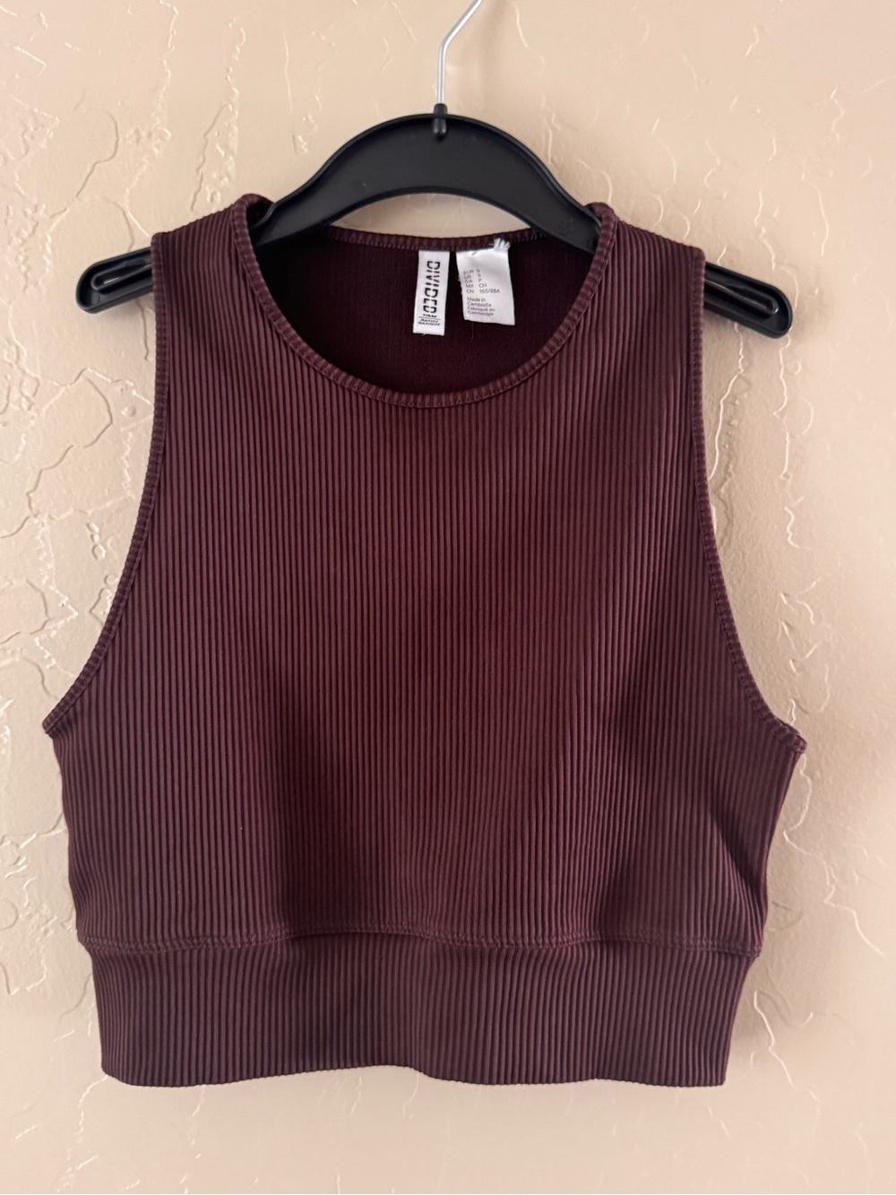 Divided by H&M Ribbed Crop Tank Top - Brown